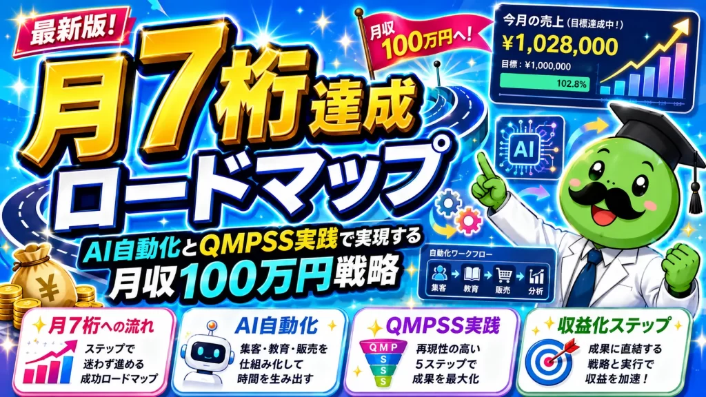 月7桁達成ロードマップ:AI自動化とQMPSS実践で実現する月収100万円戦略